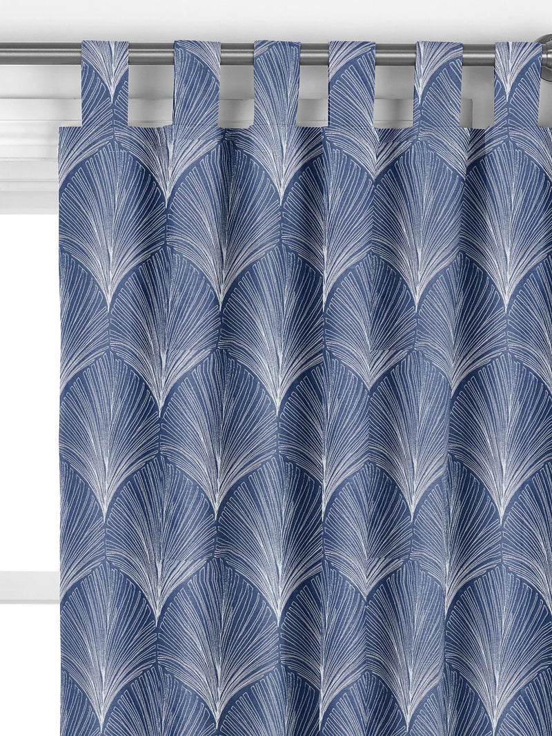 John Lewis custom deco fan curtains indigo, UK version