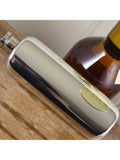 English Pewter Company hip flask with brass badge 90ml - British product
