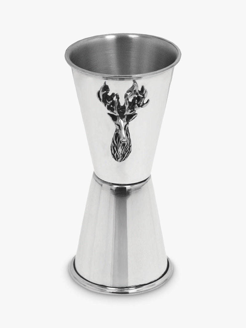 Lead-Free Pewter Stag Head Spirit Measure with 25ml and 50ml Capacity