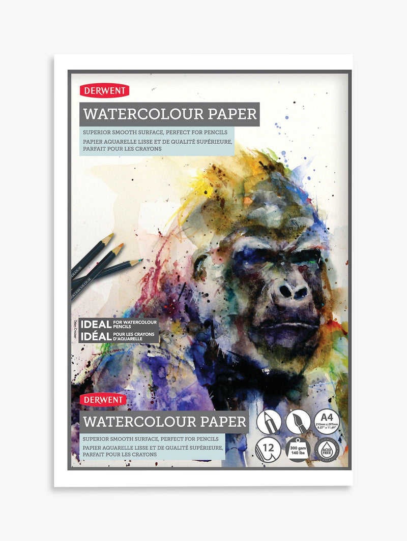 Derwent A4 watercolour paper pad block - British product