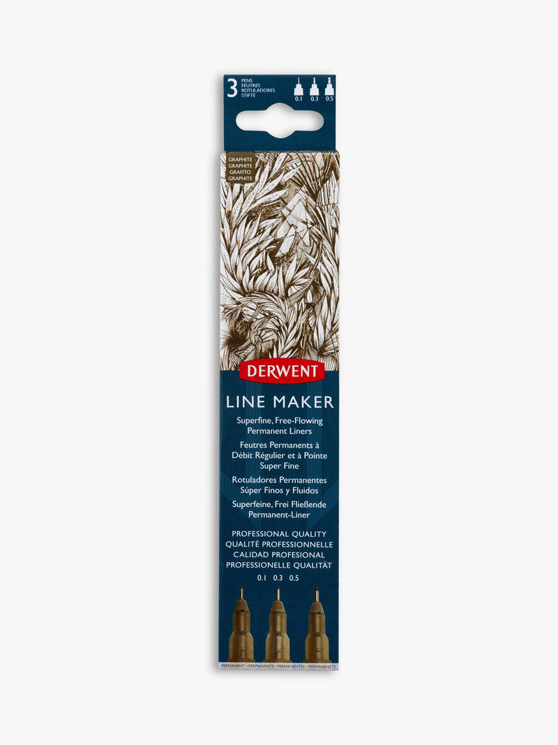 Derwent Linemaker graphite fineliner pens pack of 3 - British product