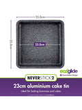 Eaziglide Neverstick2 square baking tin 23cm - British product