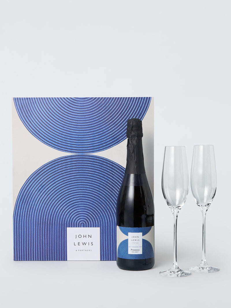 John Lewis Prosecco and crystal glass set 75cl, UK version