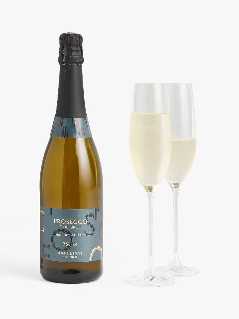 John Lewis Prosecco and crystal glass set 75cl, UK version