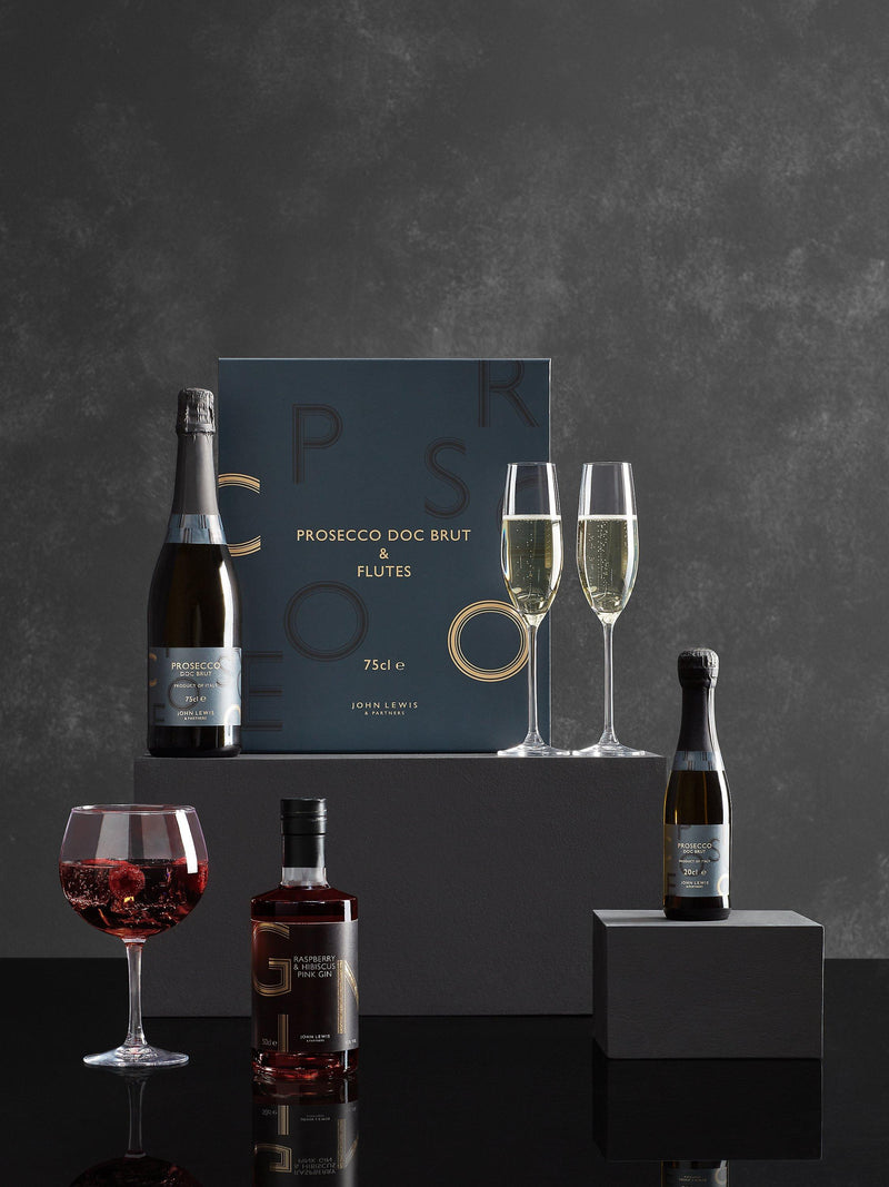 John Lewis Prosecco and crystal glass set 75cl, UK version
