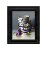 John Lewis Brookpace Lascelles Stacked China With Plum Framed Canvas, 25 x 20cm- Buy online at McGrocer
