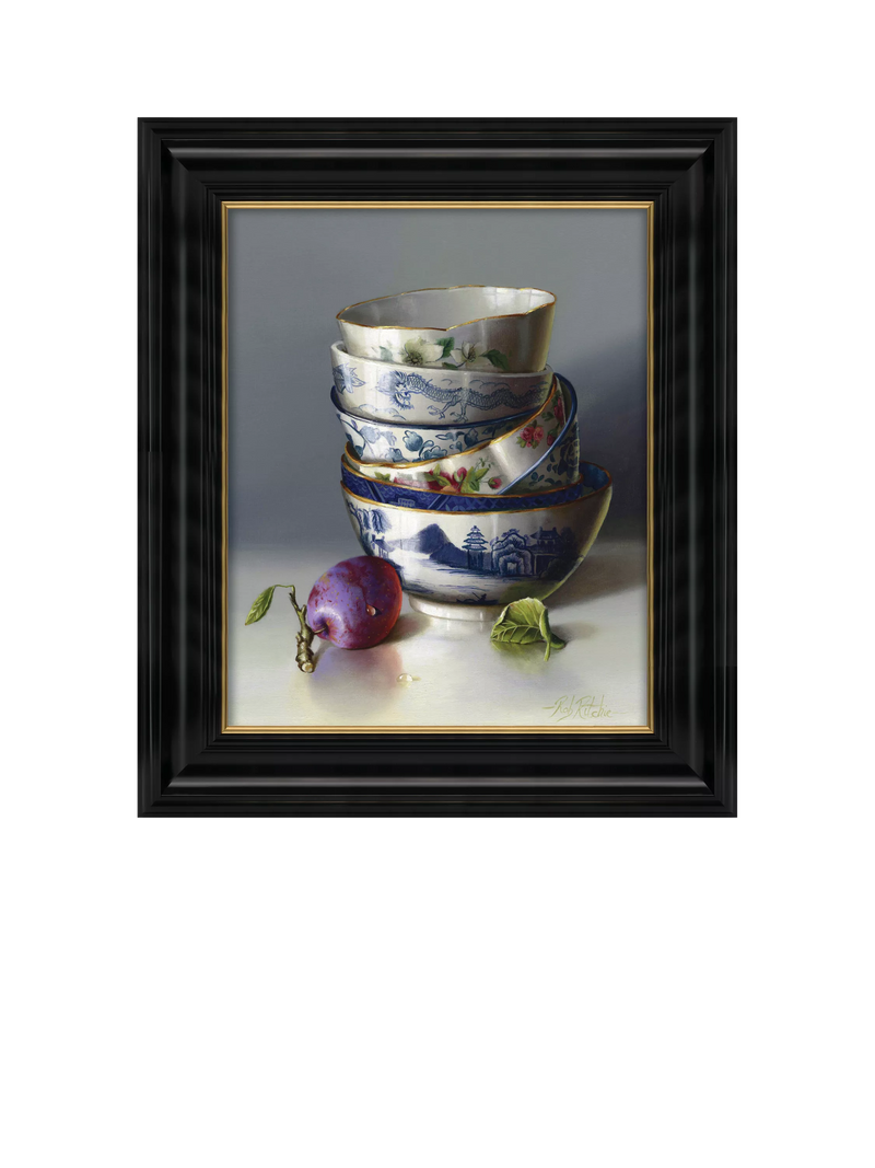 Brookpace Lascelles canvas Stacked China Plum 25x20cm, imported from the UK