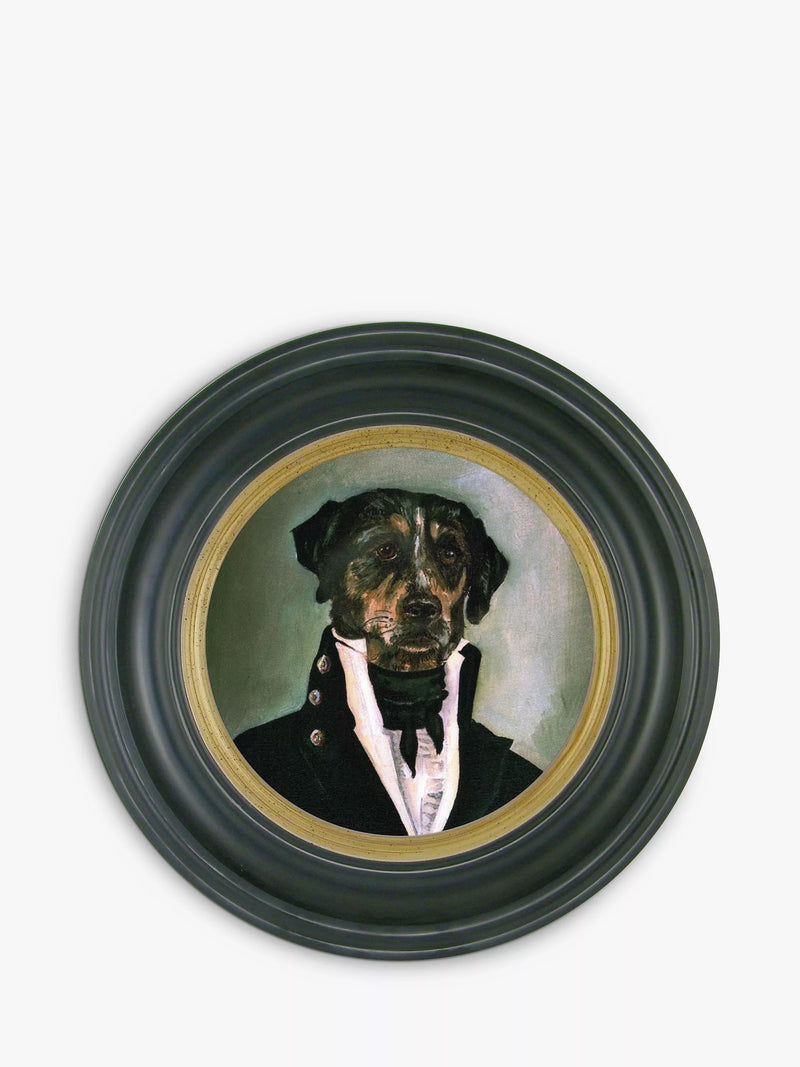 Brookpace Lascelles round framed canvas Herbert Thomas black multi 43cm (British brand)