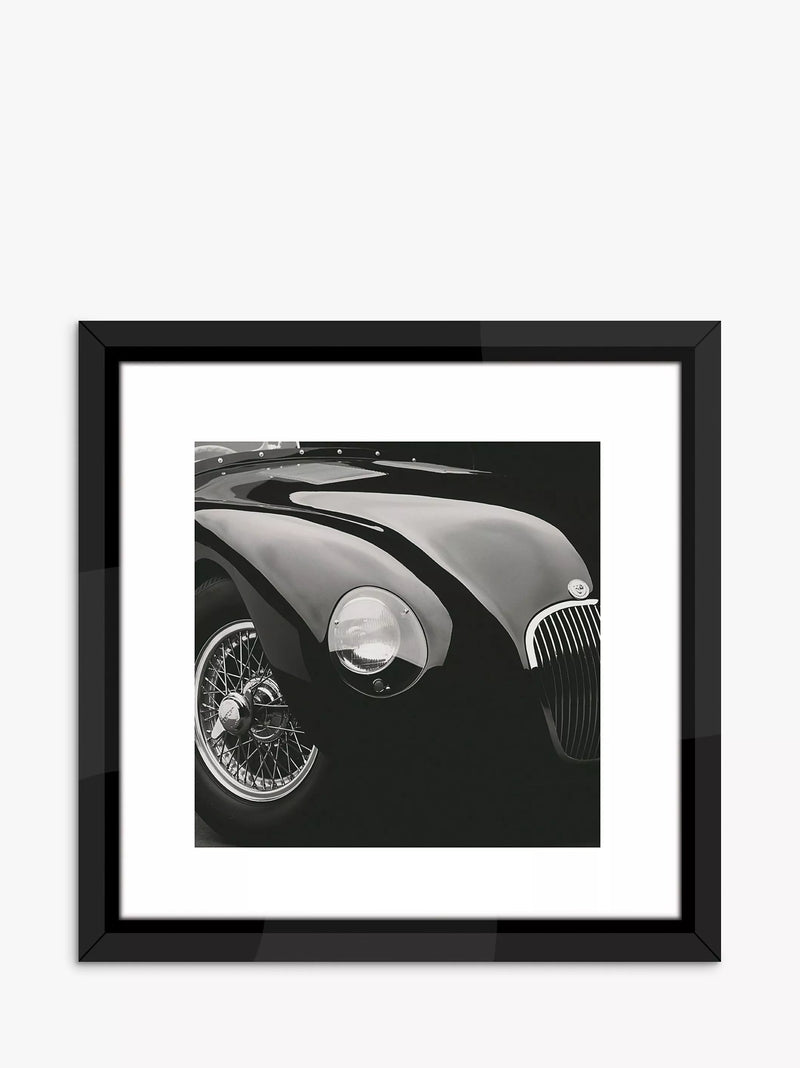Brookpace Lascelles framed print of Jaguar C-Type car, 55.5x55.5cm (British brand)