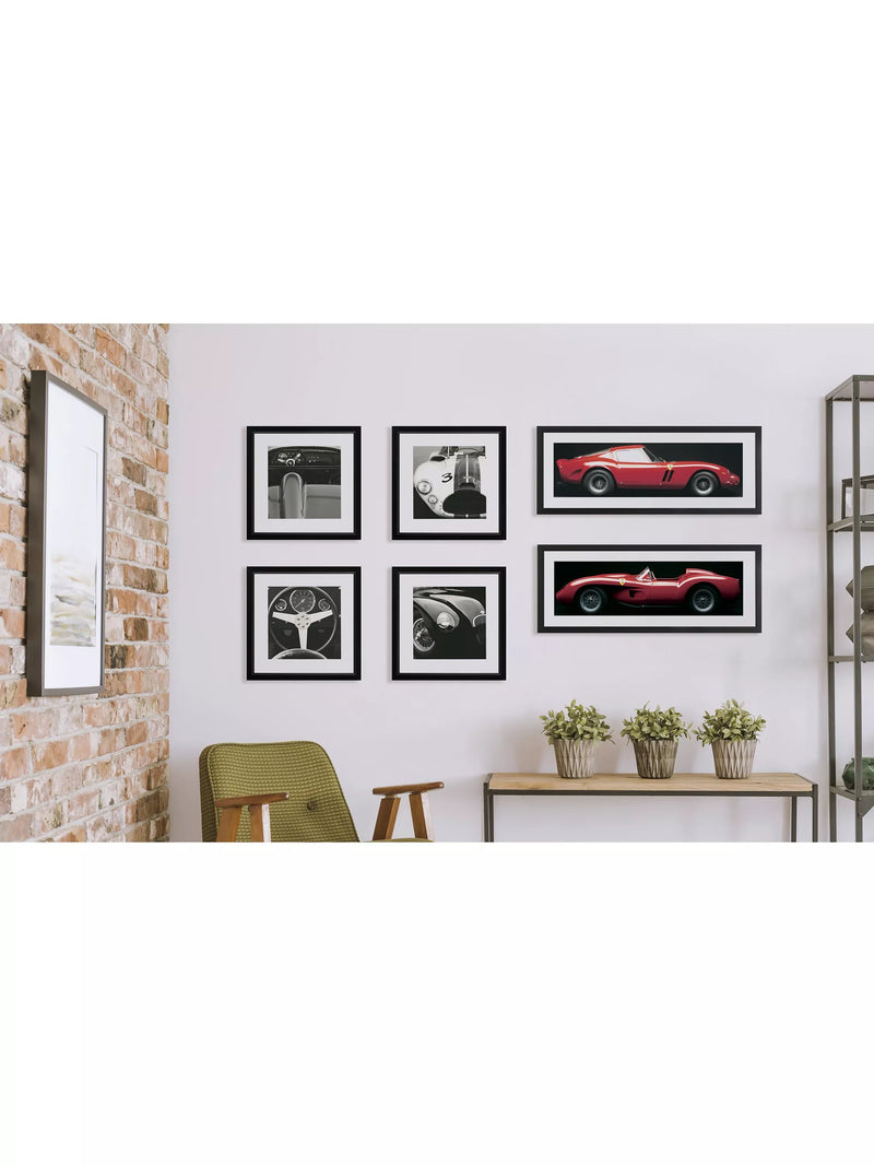Brookpace Lascelles framed print of Jaguar C-Type car, 55.5x55.5cm (British brand)