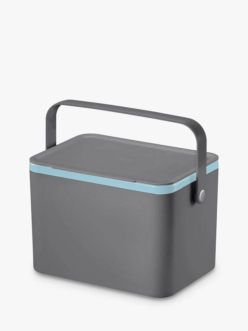 EKO antibacterial food waste caddy with stay-open lid and secure bag frame - British product