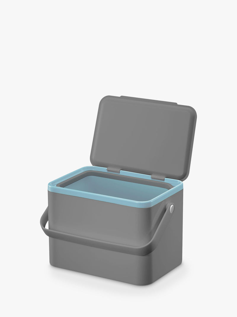 EKO antibacterial food waste caddy with stay-open lid and secure bag frame - British product
