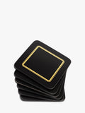John Lewis Classic Coasters set of 6 black gold - British product