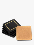 John Lewis Classic Coasters set of 6 black gold - British product