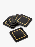John Lewis Classic Coasters set of 6 black gold - British product