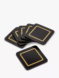 John Lewis Classic Coasters set of 6 black gold - British product