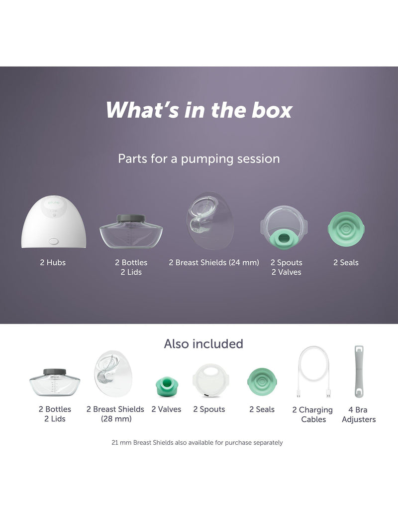 Elvie wearable double electric breast pump with app control - British product