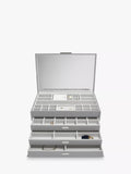 Dulwich Designs extra large leather jewellery box grey, imported from the UK