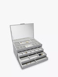 Dulwich Designs extra large leather jewellery box grey, imported from the UK