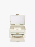 Dulwich Designs Belgravia leather jewellery box cream, imported from the UK