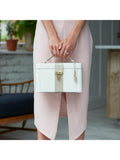 Dulwich Designs Belgravia leather jewellery box cream, imported from the UK