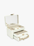 Dulwich Designs Belgravia leather jewellery box cream, imported from the UK
