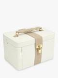 Dulwich Designs Belgravia leather jewellery box cream, imported from the UK