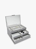 Dulwich Designs leather large jewellery box in grey (British brand)