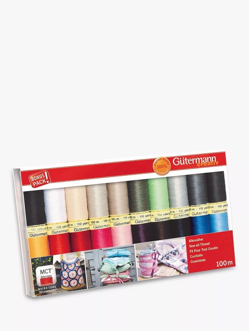 Gütermann creativ sewing thread 100m pack of 20 reels - British product