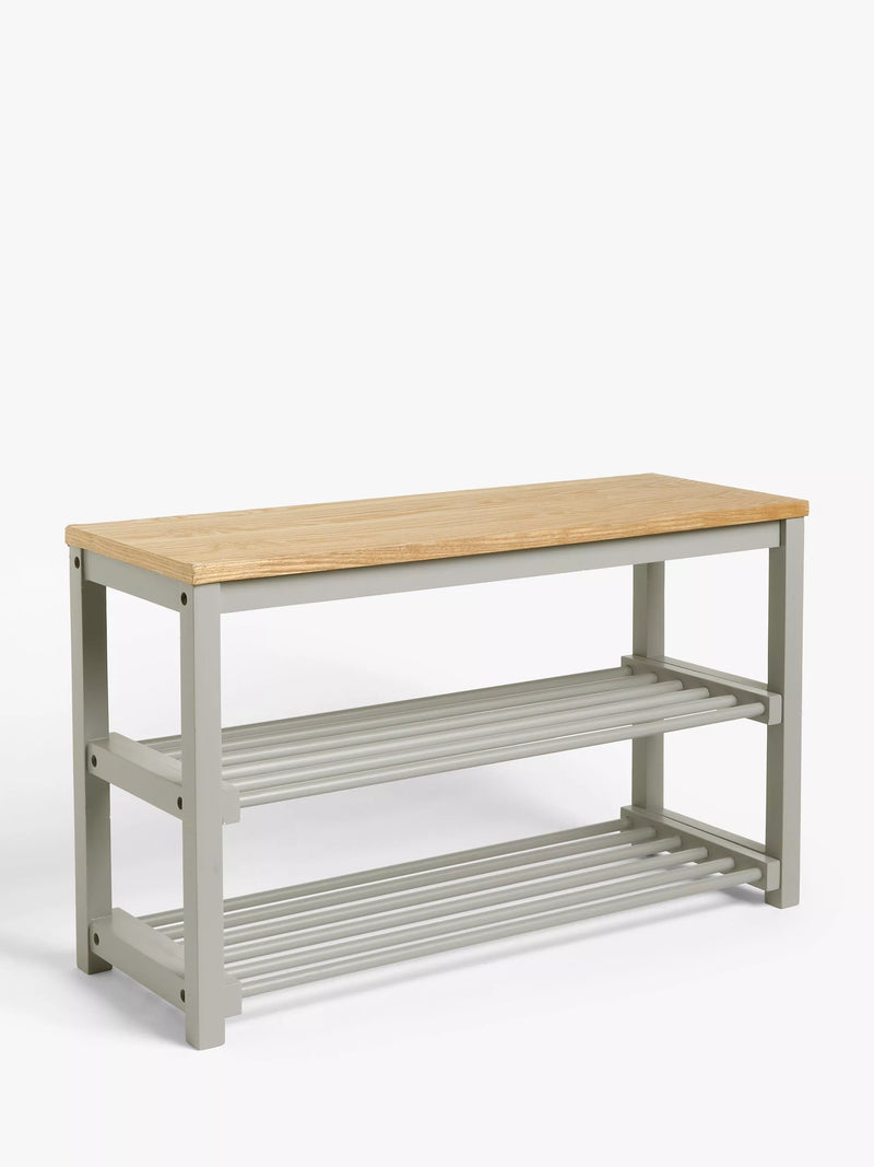 John Lewis Modern Country 3 Tier Shoe Rack, Grey