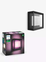 John Lewis Philips Hue Econic White and Colour Ambiance LED Smart Outdoor Wall Light, Black- Buy online at McGrocer