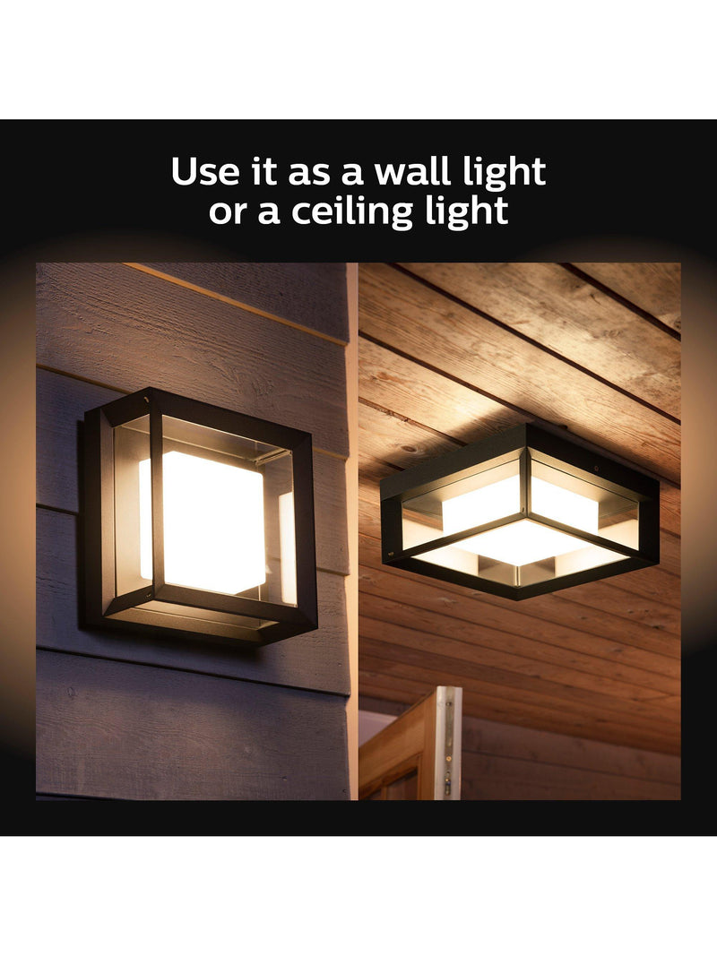 Philips Hue Econic smart outdoor wall light in black, imported from the UK