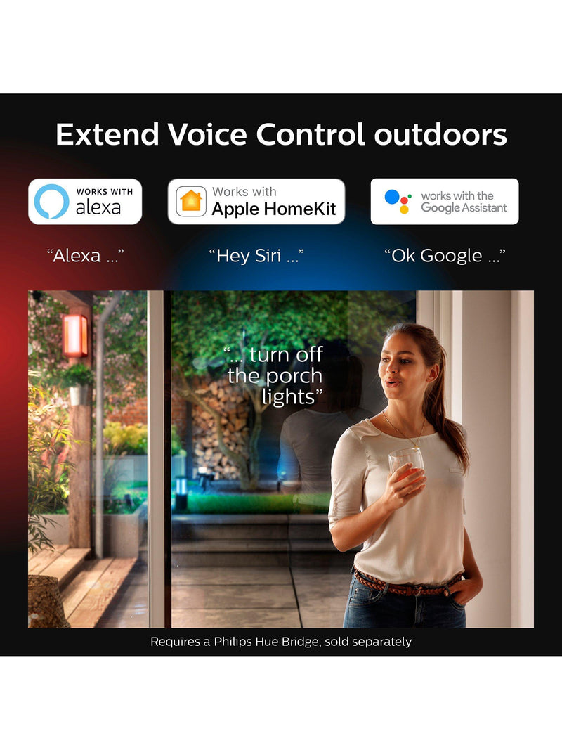 Philips Hue Econic smart outdoor wall light in black, imported from the UK