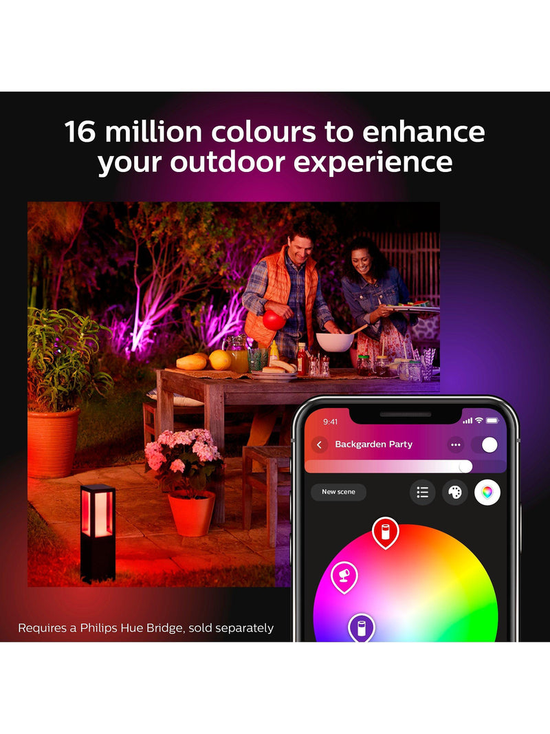 Philips Hue Econic smart outdoor wall light in black, imported from the UK