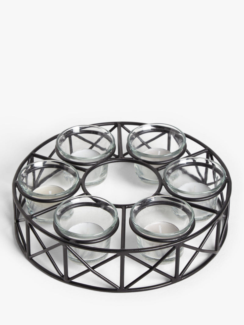 John Lewis parasol tealight candle holder black - British product