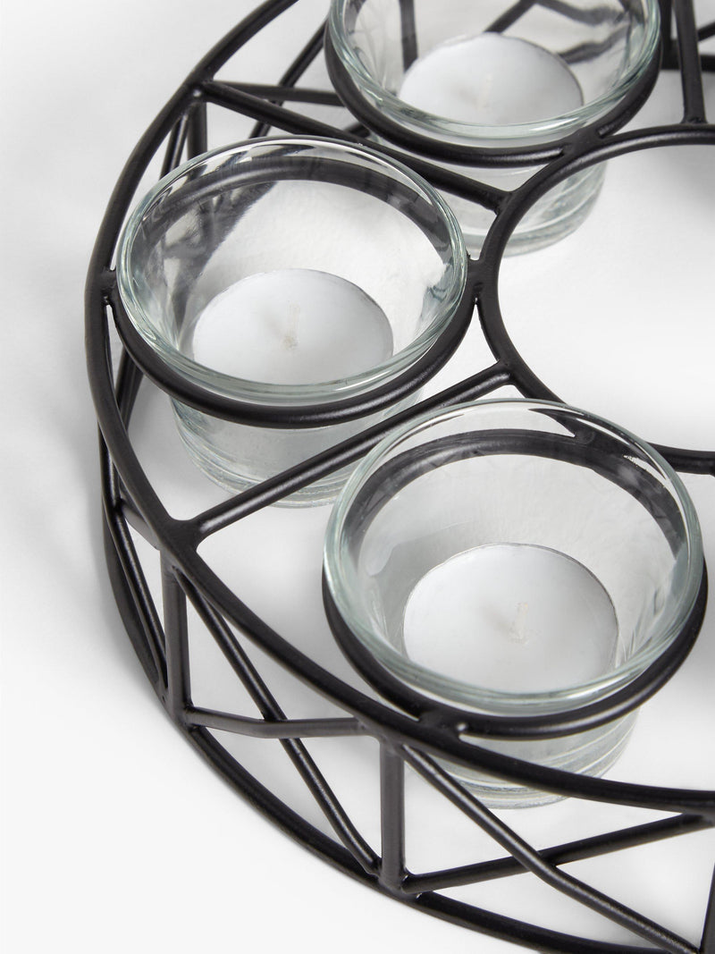 John Lewis parasol tealight candle holder black - British product