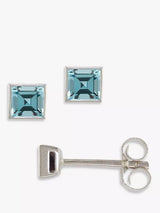 John Lewis E.W Adams 9ct Gold Princess Cut Stone Square Stud Earrings- Buy online at McGrocer
