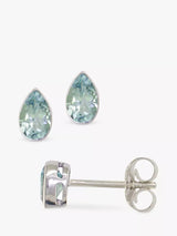 John Lewis E.W Adams 9ct Gold Teardrop Stone Stud Earrings- Buy online at McGrocer