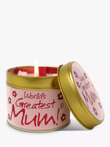 John Lewis Lily-flame World's Greatest Mum Scented Tin Candle 230g- Buy online at McGrocer
