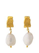 John Lewis Alex Monroe Natural History Pearl Drop Earrings, Gold/White- Buy online at McGrocer