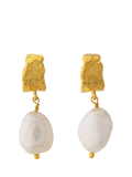 Alex Monroe freshwater pearl drop earrings gold plating, imported from the UK