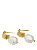 Alex Monroe freshwater pearl drop earrings gold plating, imported from the UK