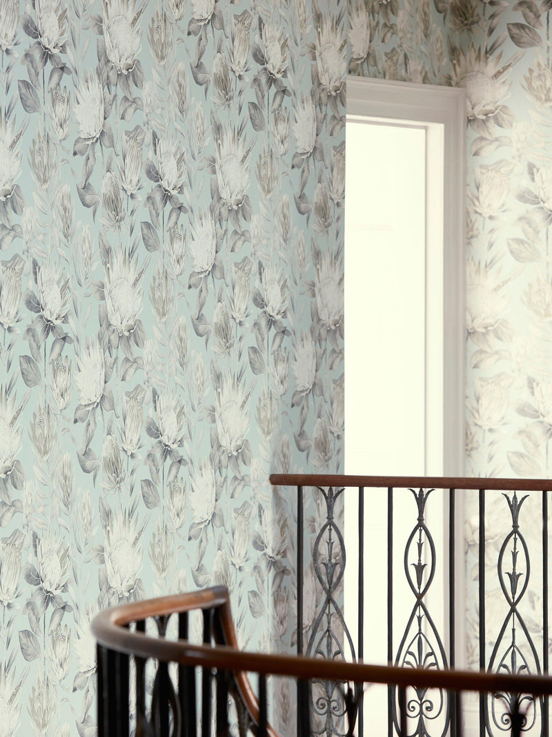 Sanderson King Protea floral pattern wallpaper (British brand)