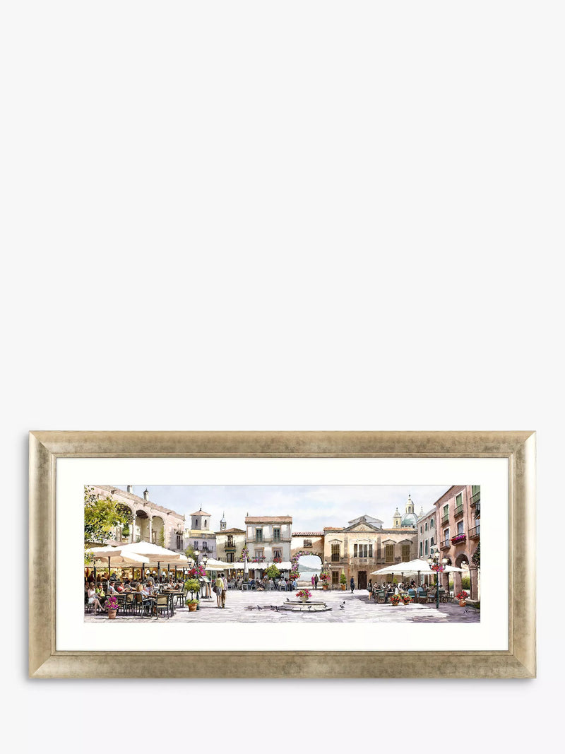John Lewis Mediterranean courtyard framed print 52x128cm, imported from the UK