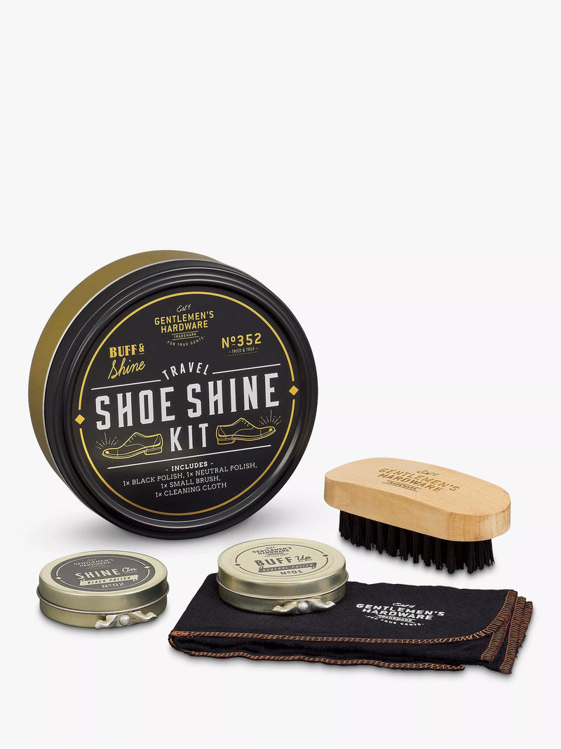 Gentlemen's Hardware travel shoe shine tin, UK version