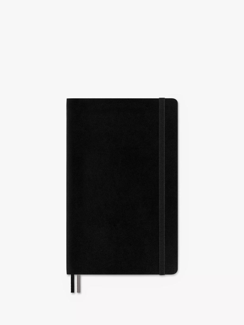 Moleskine large ruled soft cover notebook black, imported from the UK