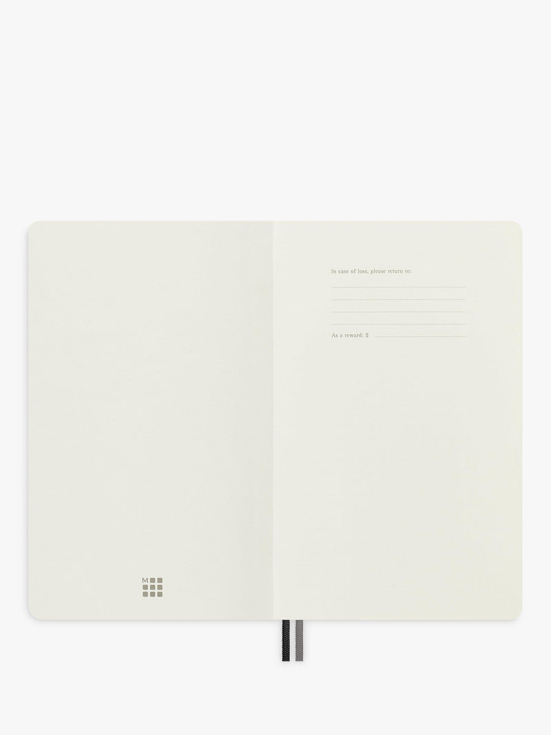 Moleskine large ruled soft cover notebook black, imported from the UK