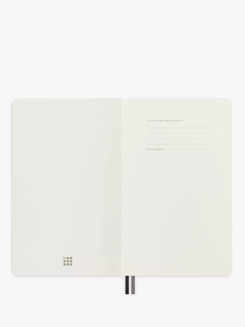 Moleskine large ruled soft cover notebook black, imported from the UK