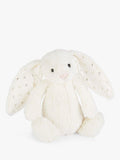 Rabbit Soft Toy with White Fur and Star-Sprinkled Ears