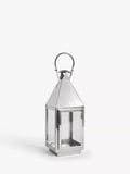 John Lewis square lantern candle holder with stainless steel and glass, height 49 cm, UK version